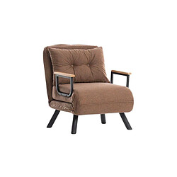 Hanah Home Fauteuil convertible en lin Sando marron clair. Fauteuil convertible en lin Sando marron clair