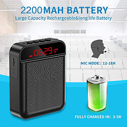 Universal Amplificateur de voix portable Bluetooth 4000mAh Conférencier rechargeable pour la classe, les réunions et l'extérieur (noir)