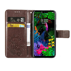 Acheter Wewoo Housse Coque Étui en cuir Lucky Clover Pressed Flowers pour LG G8 ThinQavec porte-cartes et porte-cartesportefeuille et dragonne brun