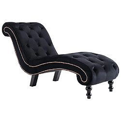 vidaXL Chaise longue Noir Velours