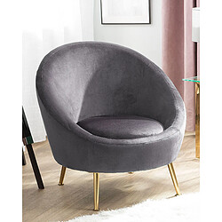 Beliani Fauteuil LANGA Velours Gris