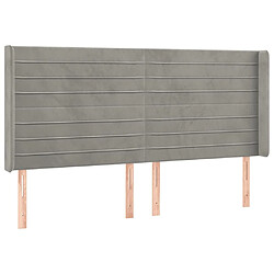 Avis Maison Chic Tête de lit scandinave à LED,meuble de chambre Gris clair 203x16x118/128 cm Velours -MN42989