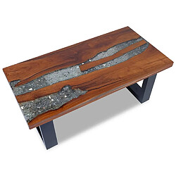 ComfortXL Table Basse Teck Résine 100x50 Cm