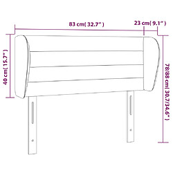 vidaXL Tête de lit avec oreilles Gris foncé 83x23x78/88 cm Velours pas cher