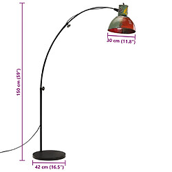 vidaXL Lampadaire 25 W multicolore 150 cm E27 pas cher