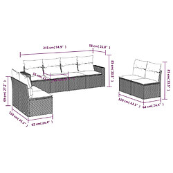 Avis Maison Chic Ensemble Tables et chaises d'extérieur 8 pcs avec coussins,Salon de jardin marron résine tressée -GKD619538