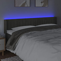 Avis vidaXL Tête de lit à LED Gris foncé 183x16x78/88 cm Velours