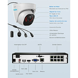 Acheter Reolink Kit Vidéo Surveillance avec 8MP 4X Dôme Caméra IP PoE et 8CH 2To NVR, Détection Personne/Véhicule, Vision Nocturne 30m avec Audio