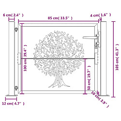 vidaXL Portail de jardin 105x105 cm acier corten conception de l'arbre pas cher