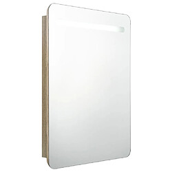 Helloshop26 Armoire de salle de bain à miroir led 60 x 11 x 80 cm beige 02_0006591