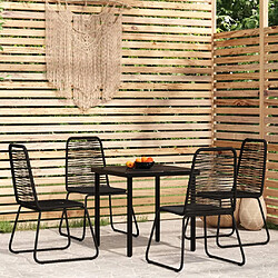 vidaXL Ensemble à manger de jardin 5 pcs Noir