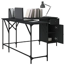 Helloshop26 Bureau table poste de travail meuble d'ordinateur informatique étude 141 x 141 x 75 cm bois d'ingénierie noir 02_0023919