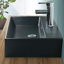 Ecd Germany ML-Design Vasque à poser carré noir mat lavabo céramique salle de bain 510x360mm