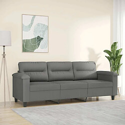 Maison Chic Canapé à 3 places,Canapé droit,Sofa de Salon,Banquette Gris foncé 180 cm Tissu microfibre -GKD522734