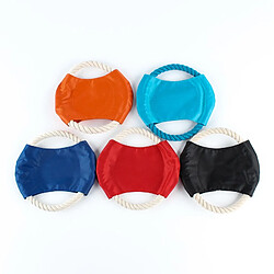 Universal Frisbee pour animaux de compagnie, corde en coton, fer tissé, morsure de chien, corde d'entraînement, raquette (bleu).