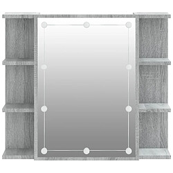 Helloshop26 Armoire salle de bain meuble à miroir avec led 70 x 16,5 x 60 cm gris 02_0006677