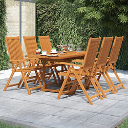 vidaXL Ensemble à manger de jardin 7 pcs Bois d'acacia massif