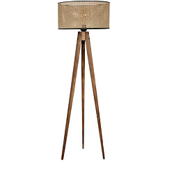 Hanah Home Lampadaire en bois et tissu Tripod.