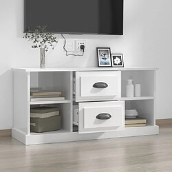 Avis Maison Chic Meuble TV scandinave - Banc TV pour salon blanc brillant 99,5x35,5x48 cm bois d'ingénierie -MN46073