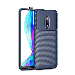 Wewoo Coque Souple TPU antichoc en texture de fibre de carbone Beetle Series pour OPPO realme X bleu