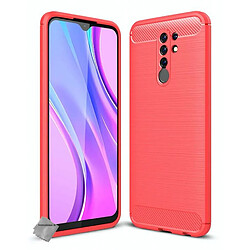 Htdmobiles Coque silicone gel carbone pour Xiaomi Redmi 9 + film ecran - ROUGE