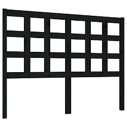 Maison Chic Tête de lit scandinave pour lit adulte,Meuble de chambre Noir 125,5x4x100 cm Bois massif de pin -MN60730