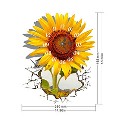 horloge murale 3d moderne décoration intérieure décorateur pvc art montre salle des enfants - tournesol pas cher