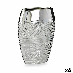 Gift Decor Vase Largeur Argenté Céramique 9,5 x 26,5 x 19,5 cm (6 Unités)