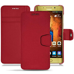 Housse cuir Huawei Mate 9 Pro - Rabat portefeuille - Rouge PU ( Pantone #d50032 ) - NOREVE