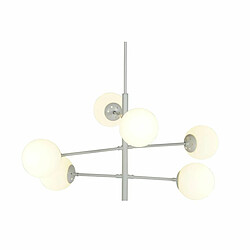 Suspension DKD Home Decor 96 x 73 x 50 cm Verre Métal Blanc 50 W pas cher