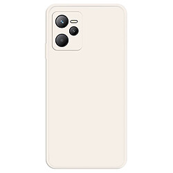 Coque en TPU anti-rayures, caoutchouté avec bord droit de la doublure pour votre Realme C35 4G - beige