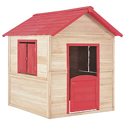 vidaXL Maison de jeu pour enfants Bois de sapin Rouge