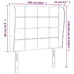 Acheter vidaXL Tête de lit avec oreilles Gris clair 103x23x118/128 cm Tissu