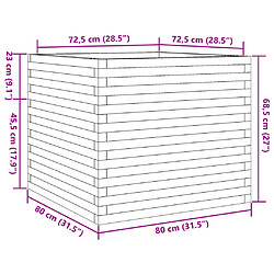 vidaXL Jardinière 80x80x68,5 cm bois de pin imprégné pas cher