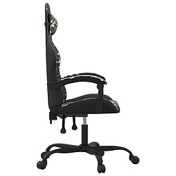 Avis vidaXL Chaise de jeu pivotante Noir et camouflage Similicuir