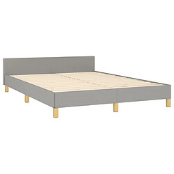 Maison Chic Lit adulte - Cadre Structure de lit avec tête de lit Contemporain Gris clair 140x200 cm -MN45315 pas cher