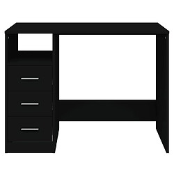 Avis vidaXL Bureau avec tiroirs Noir 102x50x76 cm Bois d'ingénierie