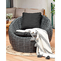 Beliani Chaise de jardin LERICI Rotin Noir