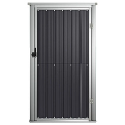 Helloshop26 Abri de jardin cabane cabanon maison de stockage remise extérieur hangar outils robuste 88 x 89 x 161 cm acier galvanisé anthracite 02_0022411