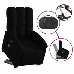 Maison Chic Fauteuil Relax pour salon, Fauteuil inclinable de massage électrique Noir Tissu -GKD22314 pas cher