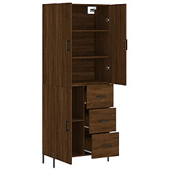 Avis vidaXL Buffet haut Chêne marron 69,5x34x180 cm Bois d'ingénierie