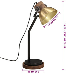 vidaXL Lampe de bureau 25 W laiton antique 18x18x60 cm E27 pas cher