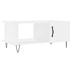 Maison Chic Table basse,Table Console Table d'appoint, Table pour salon blanc 90x50x40 cm bois d'ingénierie -MN97486