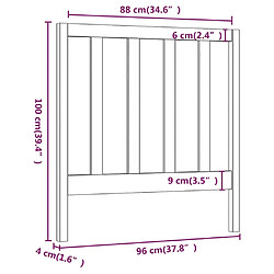 vidaXL Tête de lit Noir 96x4x100 cm Bois massif de pin pas cher