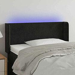 Maison Chic Tête de lit moderne à LED lumineuse pour chambre - Décoration de lit Noir 93x16x78/88 cm Velours -MN22892