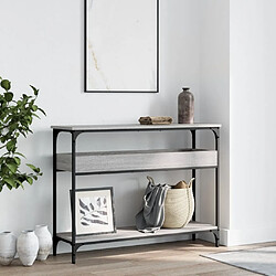 Avis Maison Chic Table console | Meuble d'entrée | Table d'appoint avec étagère sonoma gris 100x29x75 cm -GKD99709