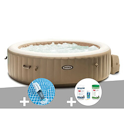 Kit spa gonflable Intex PureSpa Sahara rond Bulles 6 places + Aspirateur + Kit traitement brome