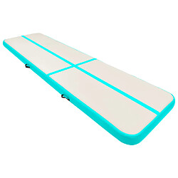 vidaXL Tapis gonflable de gymnastique avec pompe 600x100x15cm PVC Vert