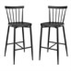 Tabouret Haut en Aluminium Noir - Lot de 2 - Bolero