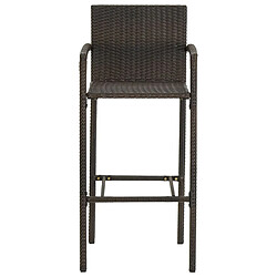 Maison Chic Jeu de bar de jardin 5pcs avec accoudoirs,Mobilier d'extérieur Résine tressée Marron -GKD847871 pas cher